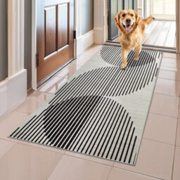 Ameha Non Slip Printed Rug Area Runner Abstract Lines Or Optical Wave Pattern Kitchen Floor Mat Indoor/outdoor (60X220 Cm Jett Rugs) - thumbnail 9