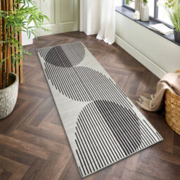 Ameha Non Slip Printed Rug Area Runner Abstract Lines Or Optical Wave Pattern Kitchen Floor Mat Indoor/outdoor (60X220 Cm Jett Rugs) - thumbnail 3