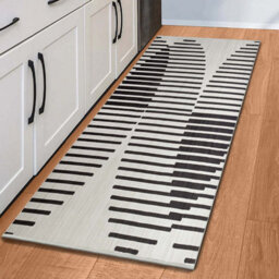 Ameha Non Slip Printed Rug Area Runner Abstract Lines Or Optical Wave Pattern Kitchen Floor Mat Indoor/outdoor (60X220 Cm Jett Rugs) - thumbnail 4