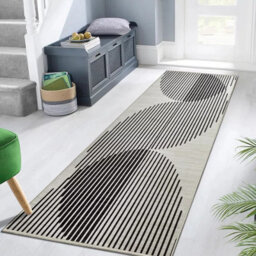 Ameha Non Slip Printed Rug Area Runner Abstract Lines Or Optical Wave Pattern Kitchen Floor Mat Indoor/outdoor (60X220 Cm Jett Rugs) - thumbnail 2