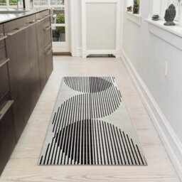 Ameha Non Slip Printed Rug Area Runner Abstract Lines Or Optical Wave Pattern Kitchen Floor Mat Indoor/outdoor (60X220 Cm Jett Rugs) - thumbnail 5