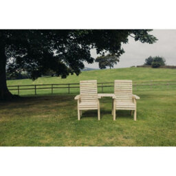 Churnet Valley Garden Furniture Ltd Ergonomical Companion Seat, Love Seat Chair Set - L74 X W170 X H105 Cm - Fully Assembled - Set Of Waterproof Cushions Included - thumbnail 3
