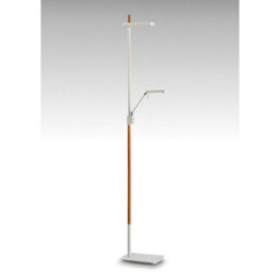 Luminosa Lighting Luminosa Phuket Floor Lamp 2 Light 21W Down 7W Up Led 3000K, 3000Lm, Touch Dimmer, Matt White / Beech - thumbnail 2