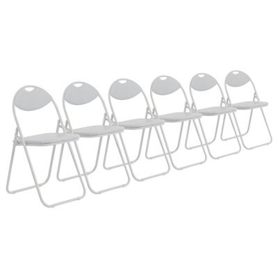 Harbour Housewares Padded Folding Chairs - White - Pack Of 6 - image 1