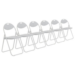 Harbour Housewares Padded Folding Chairs - White - Pack Of 6 - thumbnail 1