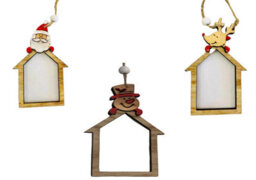 Shatchi Christmas Tree Ornaments Wooden Aesthetic Hanging Decorations Set Of 3 Pcs Xmas Diy Holiday Home Décor - thumbnail 2