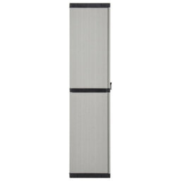Walplus Garden Storage Cabinet With 3 Shelves Grey&black 68X40X168 Cm - thumbnail 4