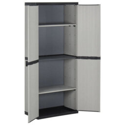 Walplus Garden Storage Cabinet With 3 Shelves Grey&black 68X40X168 Cm - thumbnail 3