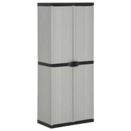 Walplus Garden Storage Cabinet With 3 Shelves Grey&black 68X40X168 Cm - thumbnail 1