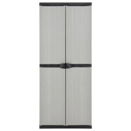 Walplus Garden Storage Cabinet With 3 Shelves Grey&black 68X40X168 Cm - thumbnail 2