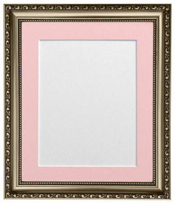 Frames By Post Shabby Chic Gun Metal Frame With Pink Mount For Image Size 9 X 6 - image 1