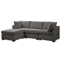 Home Detail Aster 4 Seater Sofa With Footstool, Dark Grey Linen - thumbnail 4