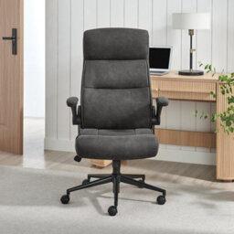 Furniturebox Uk Greer Black Faux Leather Executive Swivel Office Chair - thumbnail 2
