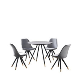 Life Interiors Sofia Dorchester Lux Dining Set, A Table And Chairs Set Of 4, Grey/light Grey - thumbnail 1