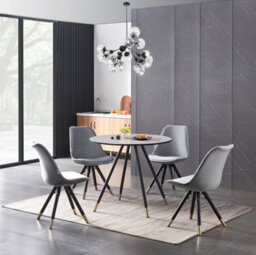 Life Interiors Sofia Dorchester Lux Dining Set, A Table And Chairs Set Of 4, Grey/light Grey - thumbnail 2