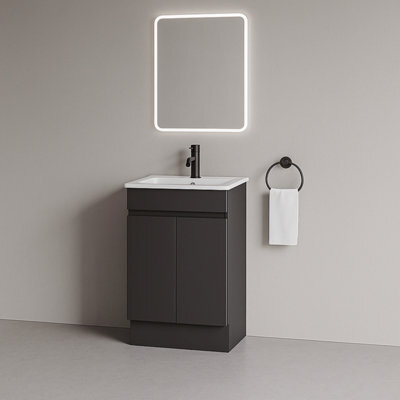 Plum&clay Romeo Matt Grey Floorstanding Vanity Unit & Basin Set (W)500mm - image 1