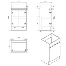 Plum&clay Romeo Matt Grey Floorstanding Vanity Unit & Basin Set (W)500mm - thumbnail 6