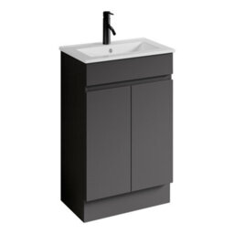 Plum&clay Romeo Matt Grey Floorstanding Vanity Unit & Basin Set (W)500mm - thumbnail 2