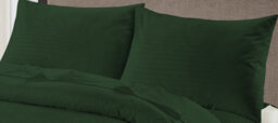 Homes & Linen Super Soft Brushed Microfiber Embossed Stripe Green Duvet Cover Set With Pillowcases - thumbnail 2