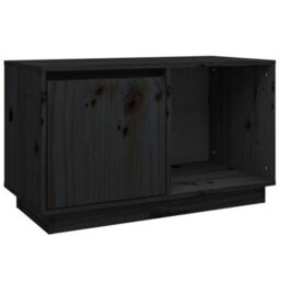 Berkfield Tv Cabinet Black 74X35X44 Cm Solid Wood Pine - thumbnail 2