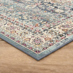 Xample Concept Looms Vintage Kashan Blue Rug 240 X 290 Cm Classic Persian Design 100% Polypropylene Low Pile 4mm Durable Area Rug - thumbnail 5
