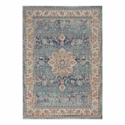 Xample Concept Looms Vintage Kashan Blue Rug 240 X 290 Cm Classic Persian Design 100% Polypropylene Low Pile 4mm Durable Area Rug - thumbnail 7
