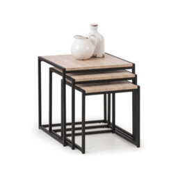 Julian Bowen Tribeca Nest Of 3 Tables - Sonoma Oak Effect - thumbnail 4