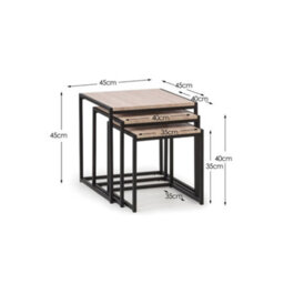 Julian Bowen Tribeca Nest Of 3 Tables - Sonoma Oak Effect - thumbnail 5
