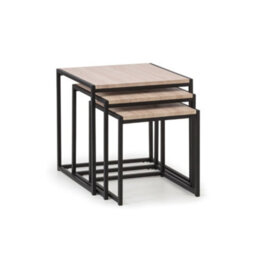 Julian Bowen Tribeca Nest Of 3 Tables - Sonoma Oak Effect - thumbnail 2