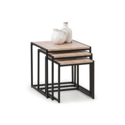 Julian Bowen Tribeca Nest Of 3 Tables - Sonoma Oak Effect - thumbnail 3