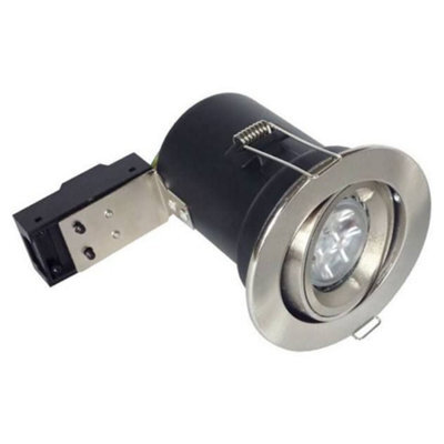 Bell 08585 Fire Rated Centre Tilt Downlight Gu10 / Mr16 (Satin Nickel)