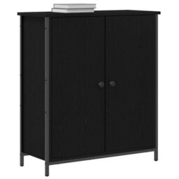 Berkfield Sideboard Black Oak 70X30X80 Cm Engineered Wood And Steel - thumbnail 3
