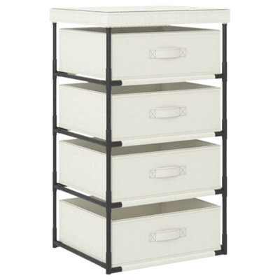 Berkfield Storage Rack With 4 Fabric Baskets Steel Cream - image 1