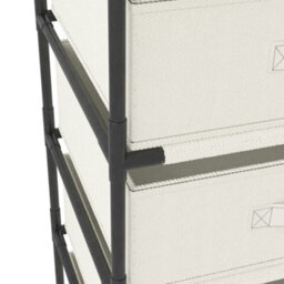 Berkfield Storage Rack With 4 Fabric Baskets Steel Cream - thumbnail 5