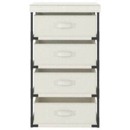 Berkfield Storage Rack With 4 Fabric Baskets Steel Cream - thumbnail 2
