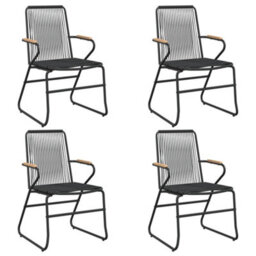 Berkfield 5 Piece Garden Dining Set Black Pvc Rattan - thumbnail 4