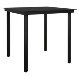 Berkfield 5 Piece Garden Dining Set Black Pvc Rattan - thumbnail 7