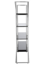 Orsina Curved Design Shelf Unit With Black Glass Shelves,versatile Display Unit, Storage Unit,decorative Shelf - thumbnail 5