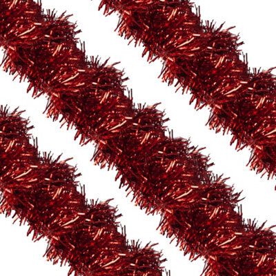 Neel Blue Red Metallic Shiny Christmas Tinsel Garland For Xmas Tree & Home Decorations, 2M X 9Cm - image 1