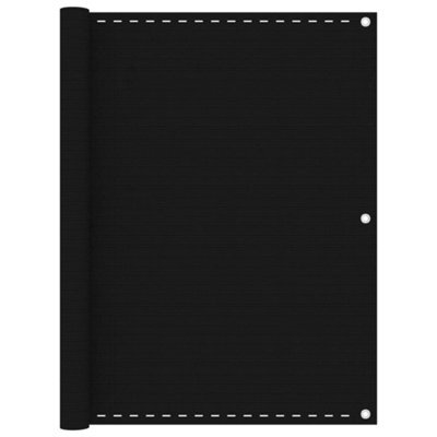 Berkfield Balcony Screen Black 120X500 Cm Hdpe - image 1