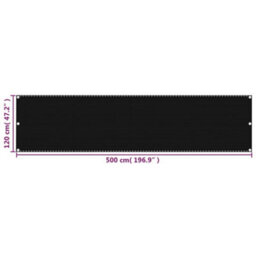 Berkfield Balcony Screen Black 120X500 Cm Hdpe - thumbnail 5