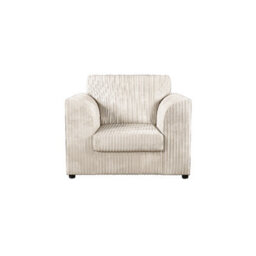 Furnishings For Less UK Luxor Jumbo Cord 3 + 1 + 1 Fabric 3 Piece Sofa Suite - Scatter Back Cream - thumbnail 3