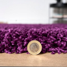 Bravich Purple Shaggy Rug 120Cm Circle (4') - thumbnail 6