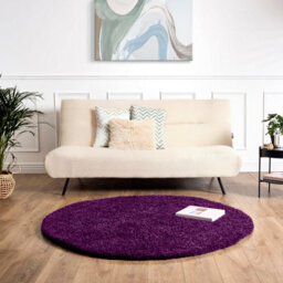 Bravich Purple Shaggy Rug 120Cm Circle (4') - thumbnail 1