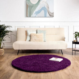 Bravich Purple Shaggy Rug 120Cm Circle (4') - thumbnail 2