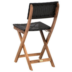 Wyld And Coco Summitco Acacia Wood 3-Piece Folding Bistro Set - Brown, 2 Chairs And Round Table, Outdoor Patio Balcony Ready - thumbnail 9