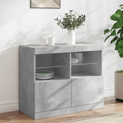 Berkfield Sideboard With Led Lights Concrete Grey 81X37X67 Cm - image 1