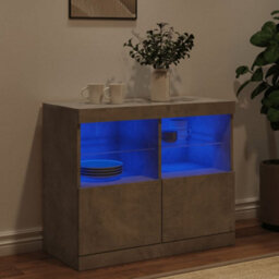 Berkfield Sideboard With Led Lights Concrete Grey 81X37X67 Cm - thumbnail 4
