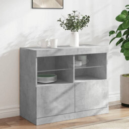 Berkfield Sideboard With Led Lights Concrete Grey 81X37X67 Cm - thumbnail 1