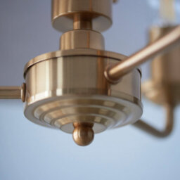 Loops Vintage Brass Pendant Light With Natural Linen Shade - E14 Compatible Lighting Solution - thumbnail 5